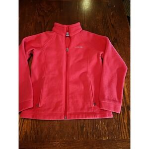 Columbia Fleece Jacket Full Zip Size M (10-12) Hot Pink Excellent‎ (A479)